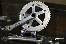 Sugino 75 DD 2  Track Crank + Chainring Set - Black / Silver