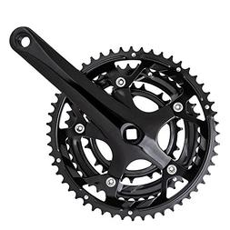 Sunlite Alloy Triple Crankset, 170mm x 52-42-30t, Black/Blac
